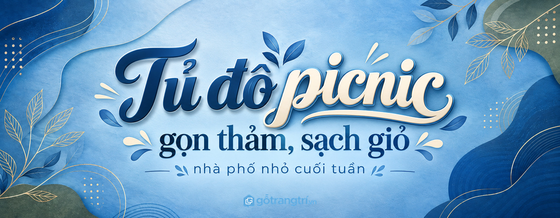Tủ đồ picnic cho nhà phố nhỏ: gọn thảm, sạch giỏ và dễ đi chơi cuối tuần