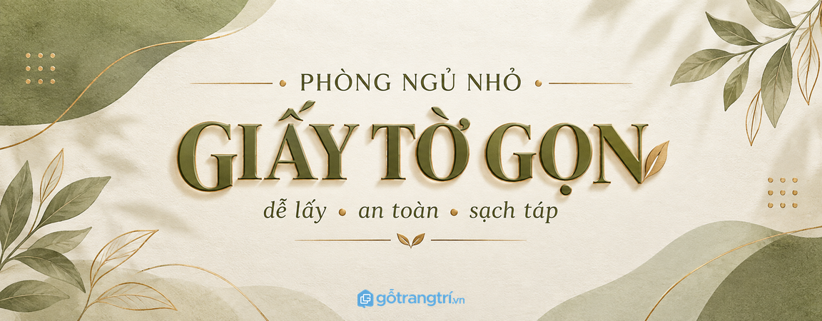 Tủ giấy tờ cá nhân đầu giường cho phòng ngủ nhỏ: gọn sổ sách, dễ lấy và an toàn hơn