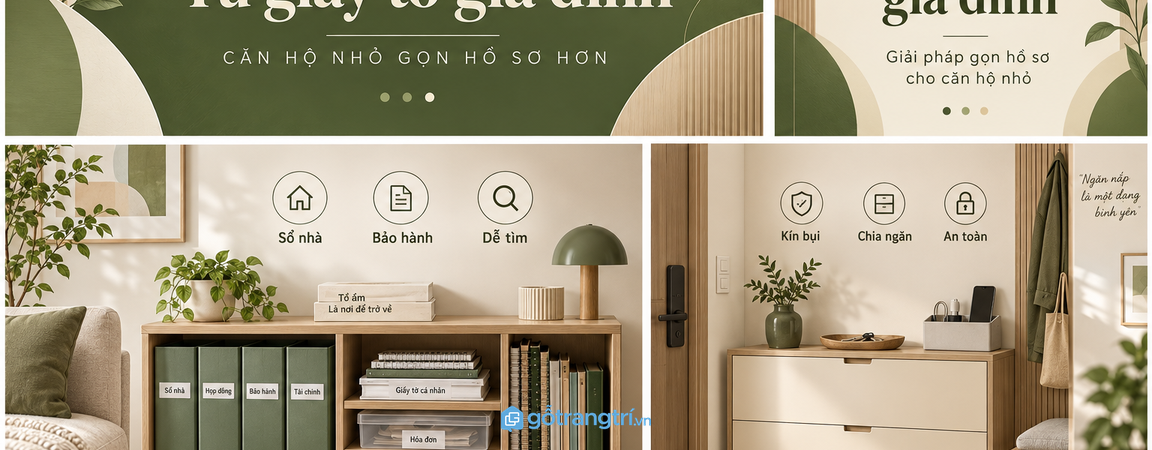 Tủ giấy tờ gia đình cho căn hộ chung cư nhỏ: gọn hồ sơ, dễ tìm và an tâm hơn