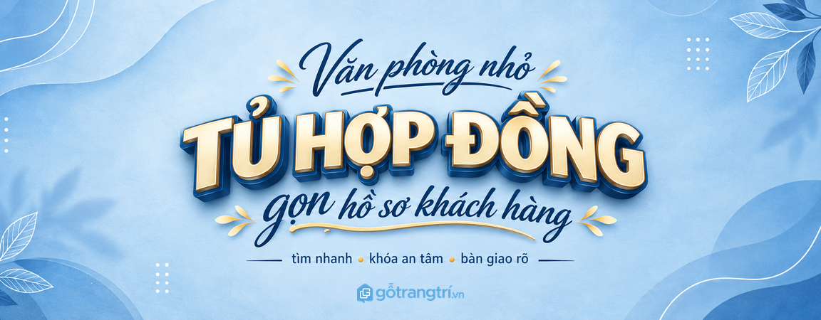Tủ hợp đồng khách hàng cho văn phòng nhỏ: gọn hồ sơ ký, sạch quầy tư vấn và dễ bàn giao