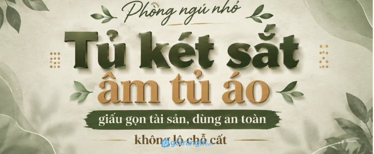 Tủ két sắt âm tủ áo phòng ngủ nhỏ: giấu gọn tài sản, dùng an toàn