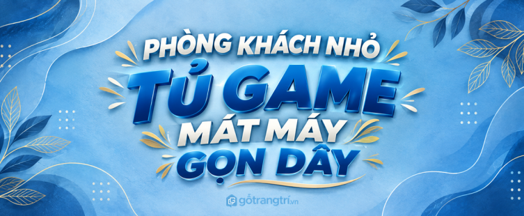 Tủ máy chơi game phòng khách nhỏ: gọn tay cầm, thoáng máy và sạch dây