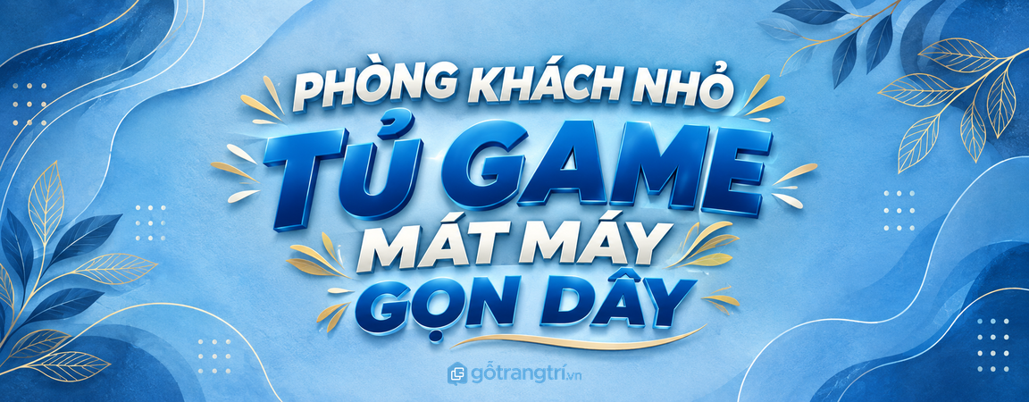 Tủ máy chơi game phòng khách nhỏ: gọn tay cầm, thoáng máy và sạch dây
