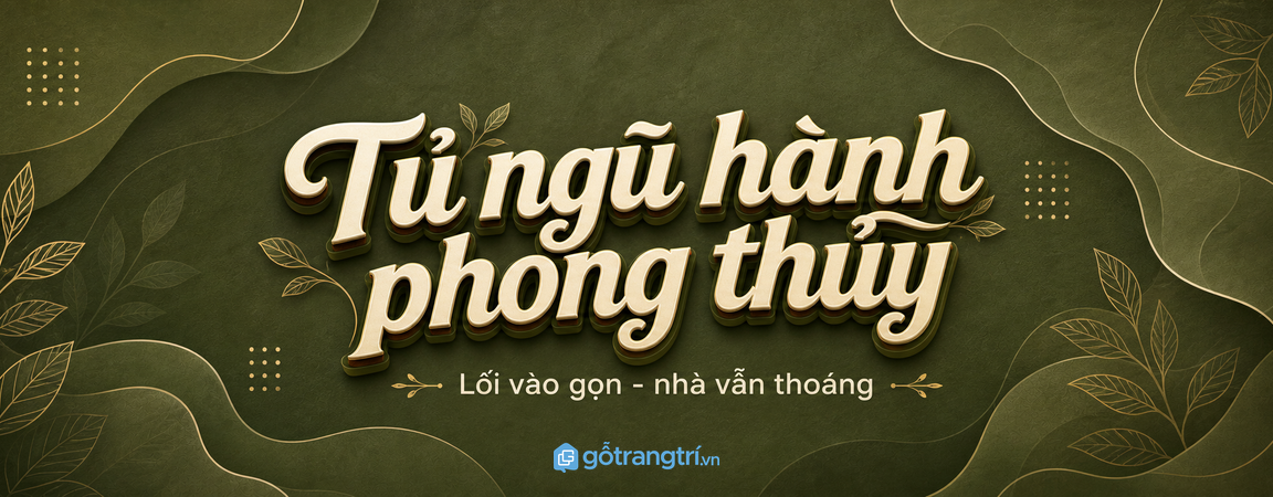 Tủ ngũ hành phong thủy cho lối vào nhỏ: gọn vật phẩm, sạch kệ và nhà vẫn thoáng
