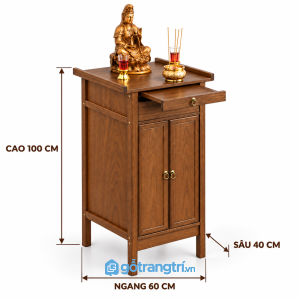 Tủ thờ đứng gỗ có ngăn kéo 2 cánh tiện dụng