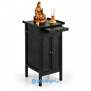 Tủ thờ đứng gỗ có ngăn kéo GHS-5019 - 600x400x1000mm - Đen giữ vân - GHS-5019D