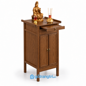 Tủ thờ đứng gỗ có ngăn kéo GHS-5019 - 600x400x1000mm - Sồi lau óc chó 2 - GHS-5019B
