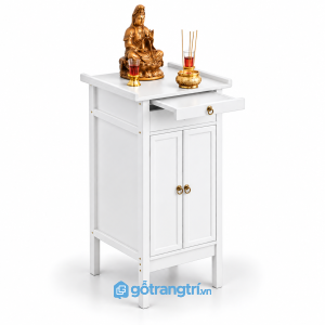Tủ thờ đứng gỗ có ngăn kéo GHS-5019 - 600x400x1000mm - Trắng giữ vân - GHS-5019E