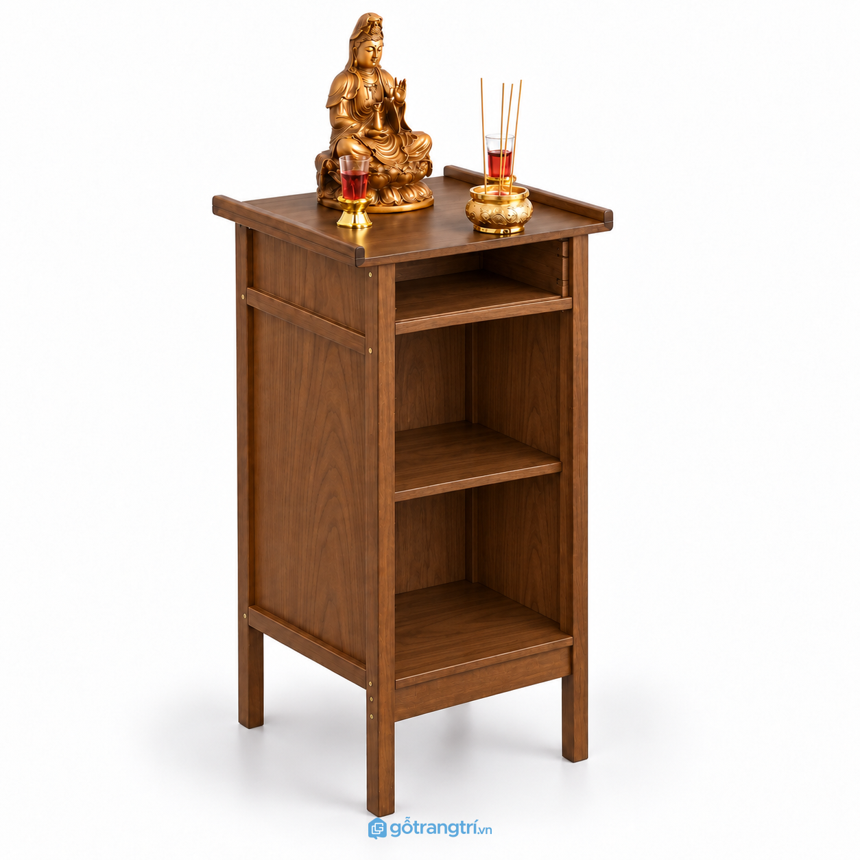 Tủ thờ đứng gỗ có ngăn kéo GHS-5019 - hình ảnh thực tế 1