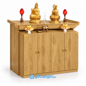 Tủ thờ Phật 4 cánh có tủ lưu trữ rộng rãi GHS-5085