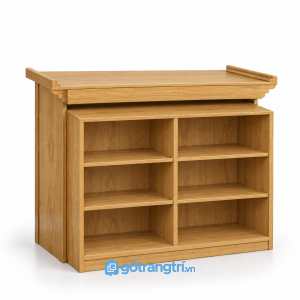 Tủ thờ Phật 4 cánh có tủ lưu trữ rộng rãi GHS-5085 - hình ảnh thực tế 1