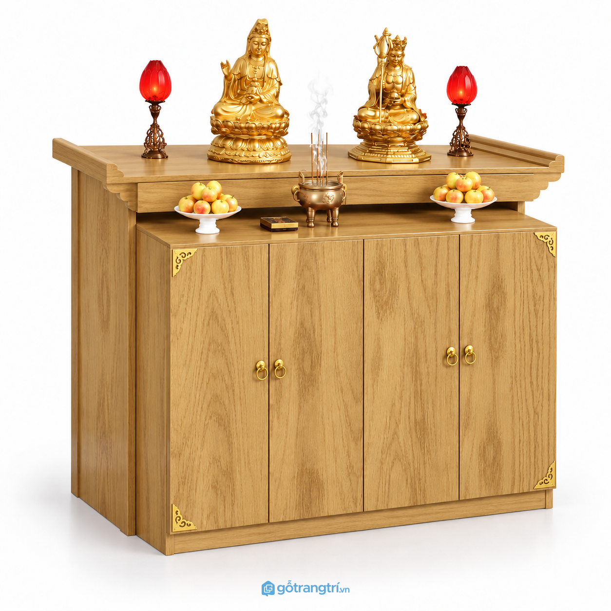 Tủ thờ Phật 4 cánh có tủ lưu trữ rộng rãi GHS-5085 Tủ thờ Phật 4 cánh có tủ lưu trữ rộng rãi GHS-5085