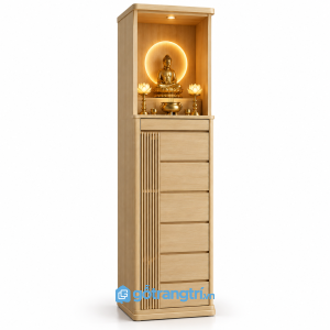 Tủ Thờ Phật Đứng Nhiều Ngăn Có Đèn LED GHS-5089 - 610x410x1780mm - Sồi Pu - GHS-5089A
