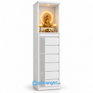 Tủ Thờ Phật Đứng Nhiều Ngăn Có Đèn LED GHS-5089 - 610x410x1780mm - Trắng giữ vân - GHS-5089E
