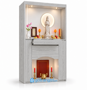 Tủ thờ Phật gia tiên 2 tầng hiện đại GHS-5070 - 810x410x1780mm - Màu gỗ 413 - GHS-5070
