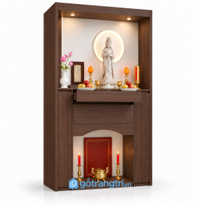 Tủ thờ Phật gia tiên 2 tầng hiện đại GHS-5070 - 810x410x1780mm - Màu gỗ 613 - GHS-5070
