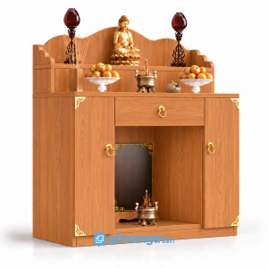 Tủ thờ Phật gia tiên 2 tầng hiện đại gỗ sồi GHS-5087 - 108x61x166cm - Màu gỗ xoan đào - GHS-5087g