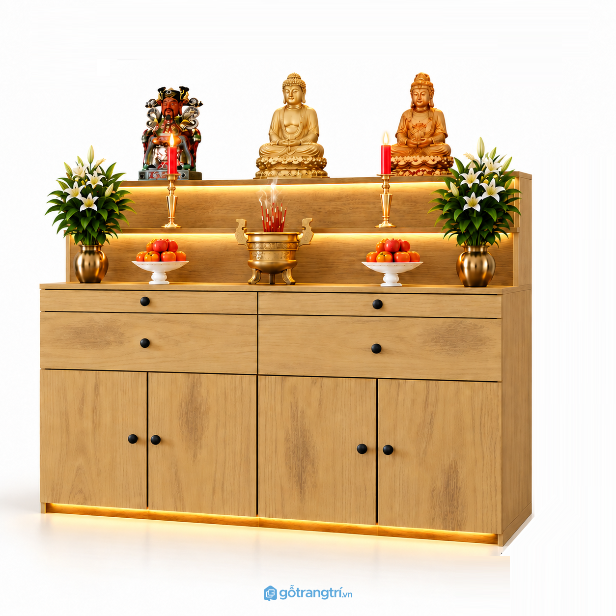 Tủ thờ Phật gia tiên có tủ lưu trữ hiện đại GHS-5082 Tủ thờ Phật gia tiên có tủ lưu trữ hiện đại GHS-5082