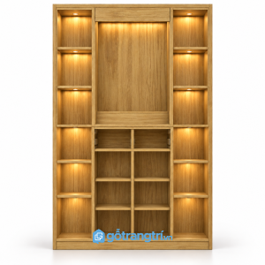 Tủ Thờ Phật Gia Tiên Nhiều Ngăn Bằng Gỗ GHS-5042 - hình ảnh thực tế 1