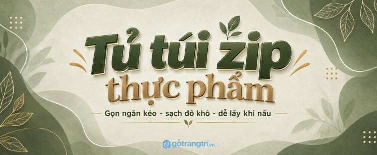 Tủ túi zip thực phẩm cho bếp nhỏ: gọn ngăn kéo, sạch đồ khô và dễ lấy khi nấu