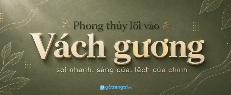 Vách gương phong thủy lối vào nhỏ: soi nhanh, sáng cửa và không rối nhà