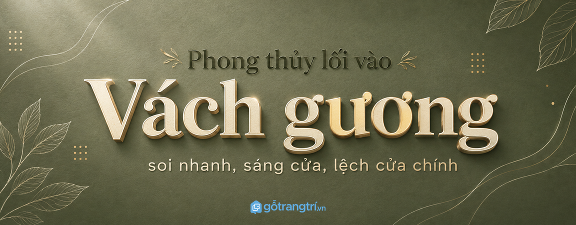 Vách gương phong thủy lối vào nhỏ: soi nhanh, sáng cửa và không rối nhà
