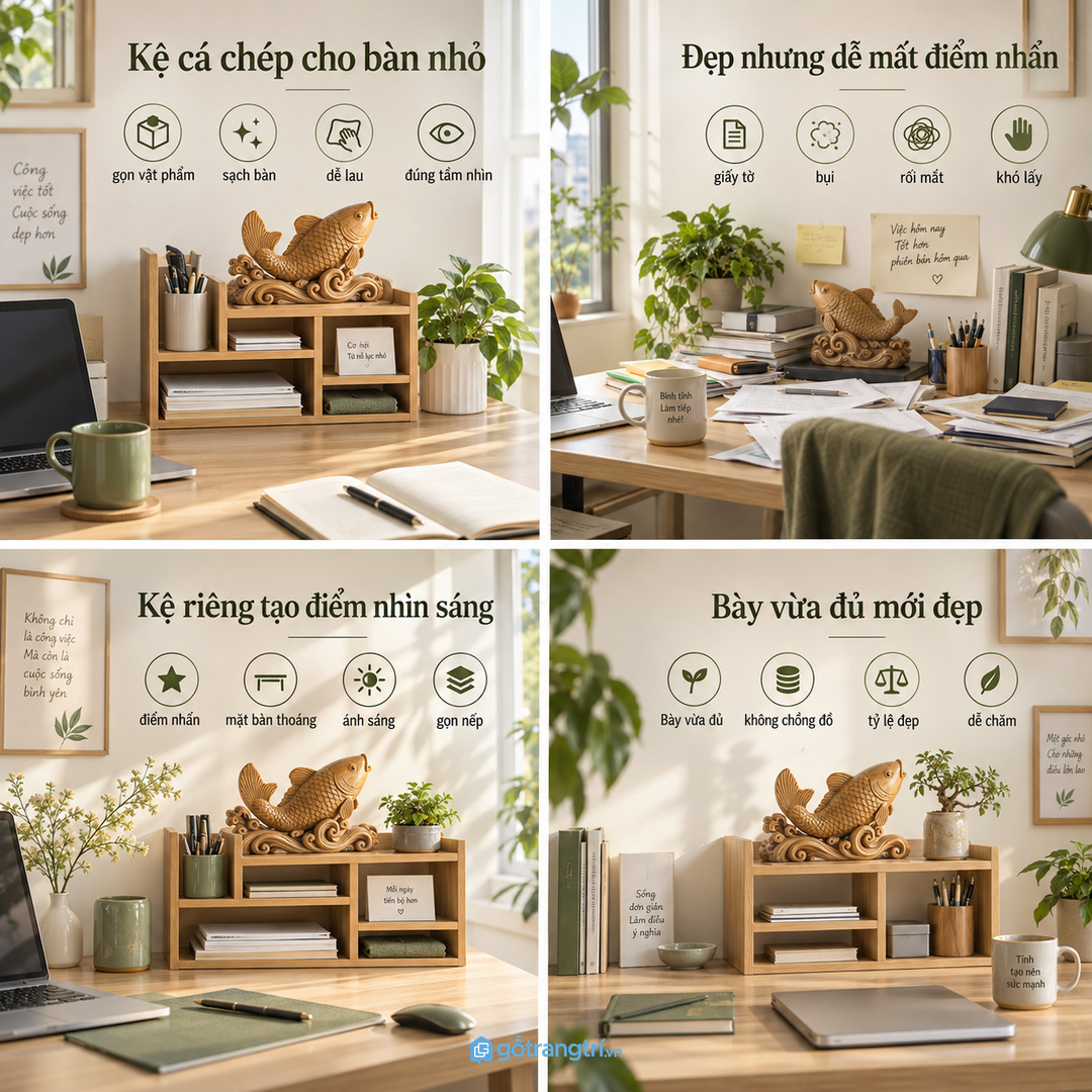 Vật phẩm cá chép dễ bị rối nếu đặt lẫn trên kệ tivi và bàn console