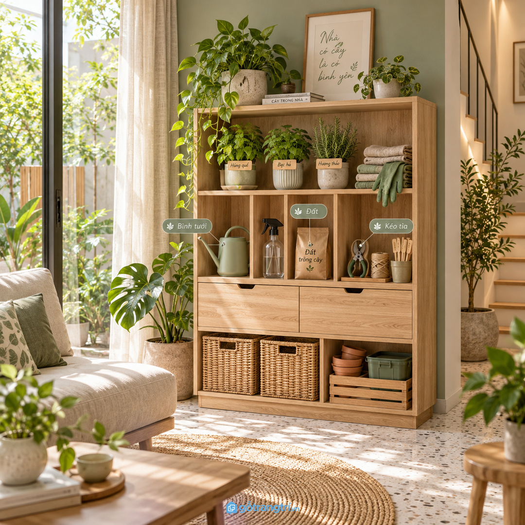 Đồ chăm cây để rải nhiều nơi làm đất bụi vương sàn và góc xanh nhanh rối