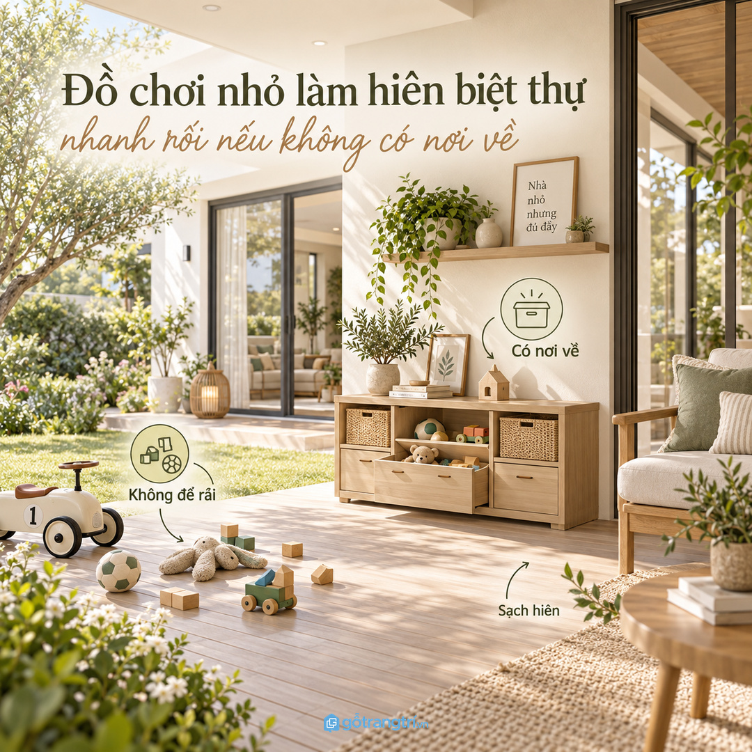 Đồ chơi nhỏ làm hiên biệt thự nhanh rối nếu không có nơi về