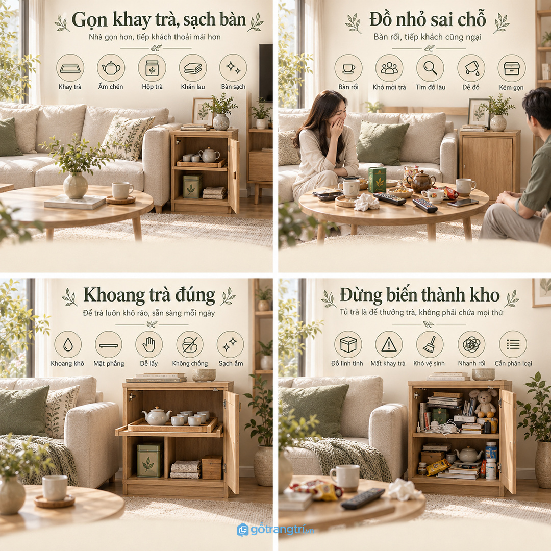 Đồ tiếp khách để rải trên bàn trà làm phòng khách nhanh bận mắt