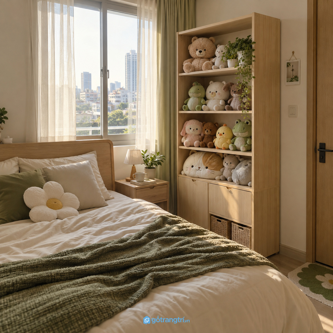 Thú bông và đồ mềm dễ làm giường ngủ rối nếu không có điểm cất riêng