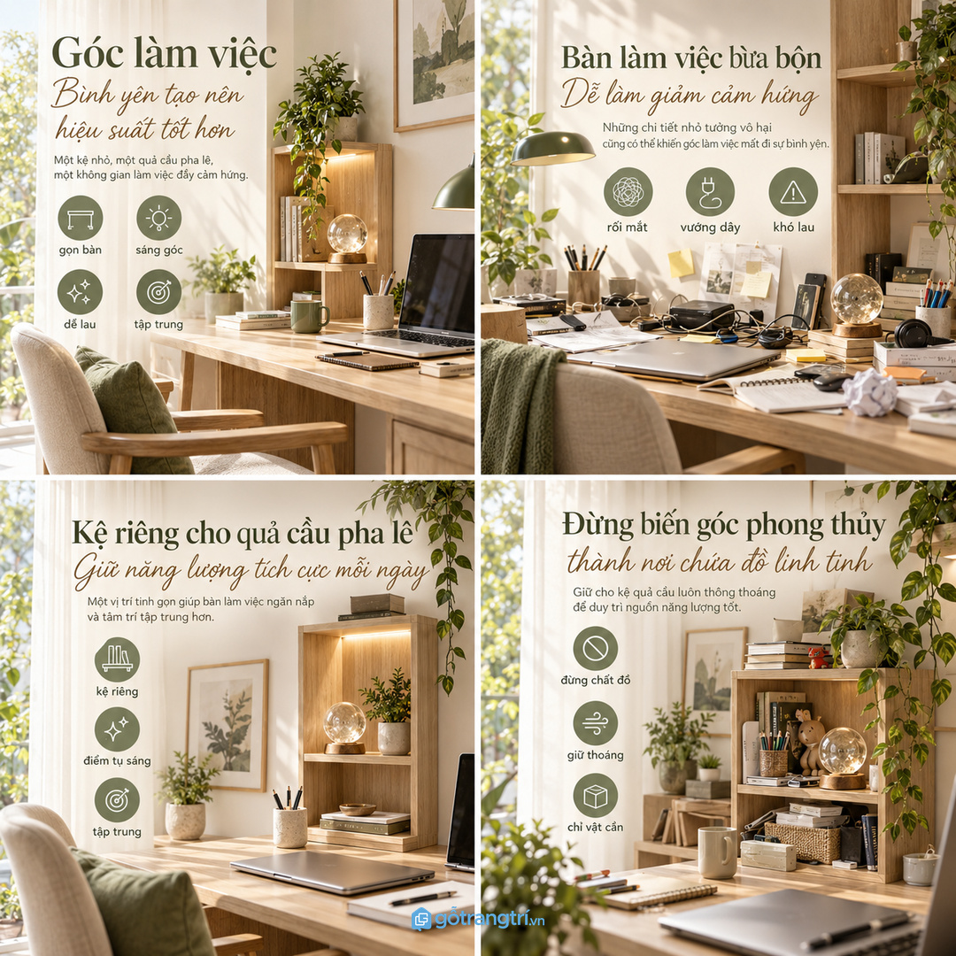 Kệ riêng giúp vật phẩm có điểm đứng trang trọng và dễ lau bụi hơn
