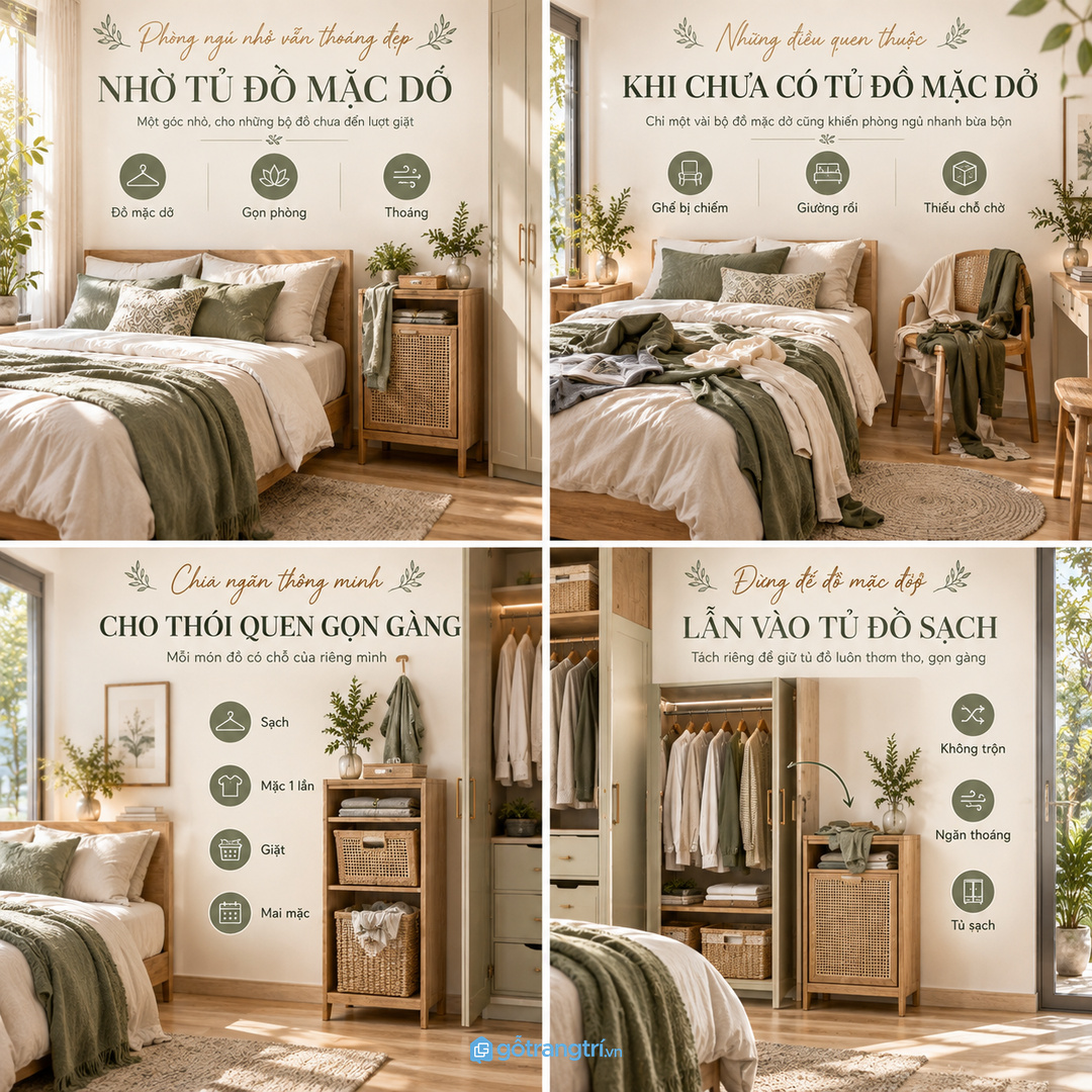 Đồ cần mang theo buổi sáng nên có một điểm cất dễ thấy và dễ kiểm