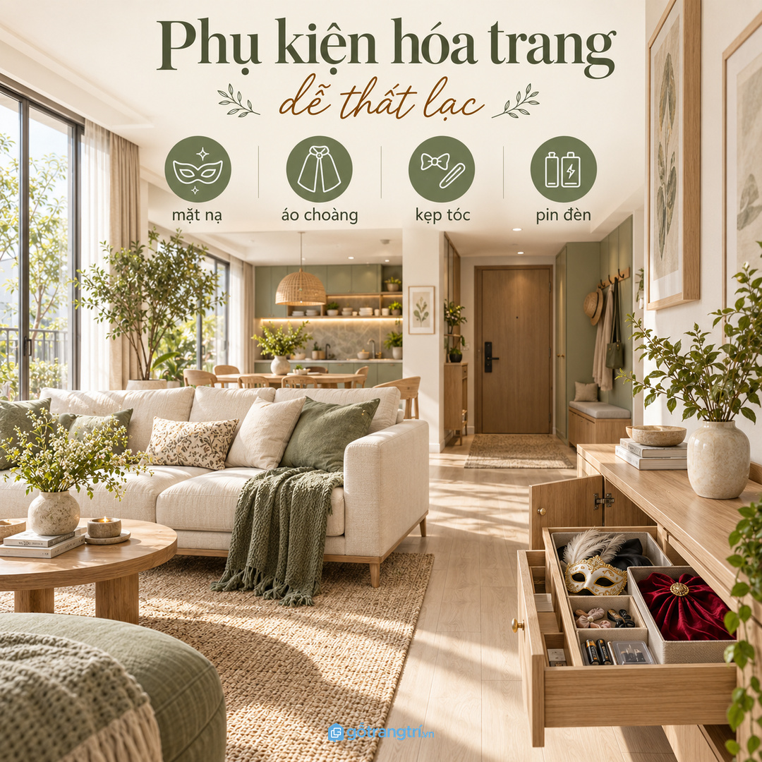 Lối vào sạch giúp căn hộ gọn hơn trước và sau đêm Halloween