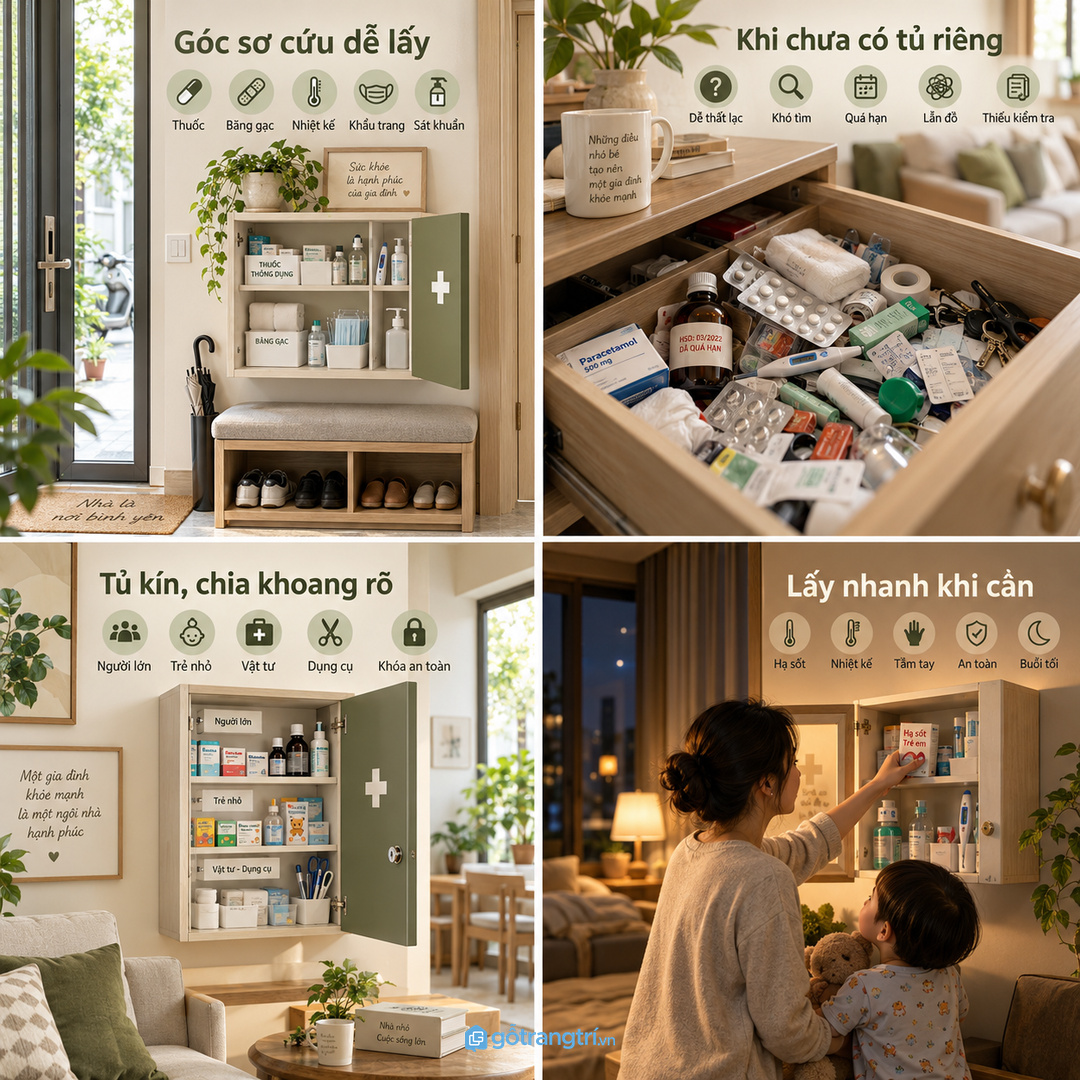 Tủ hồ sơ y tế kín giúp nhà sạch mắt nhưng bên trong vẫn chia khoang rõ