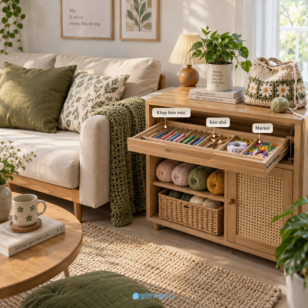 Đồ thủ công nhỏ cần khoang riêng để không thất lạc sau mỗi buổi làm