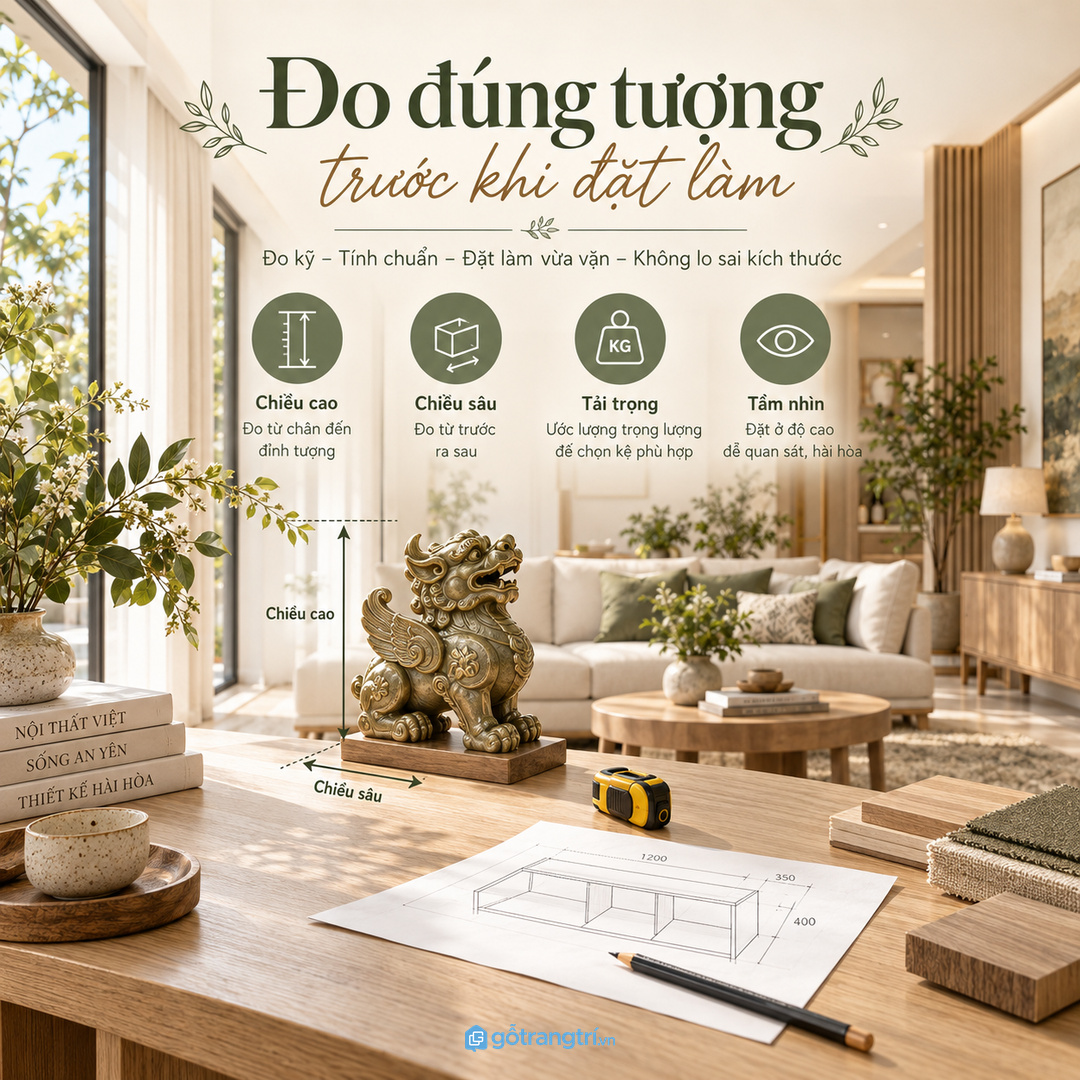 Không nên biến kệ phong thủy thành nơi gom đồ linh tinh