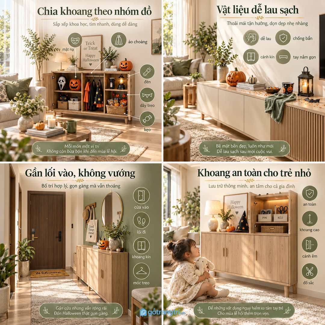 Không nên biến tủ Halloween thành kho mùa vụ lẫn mọi loại đồ