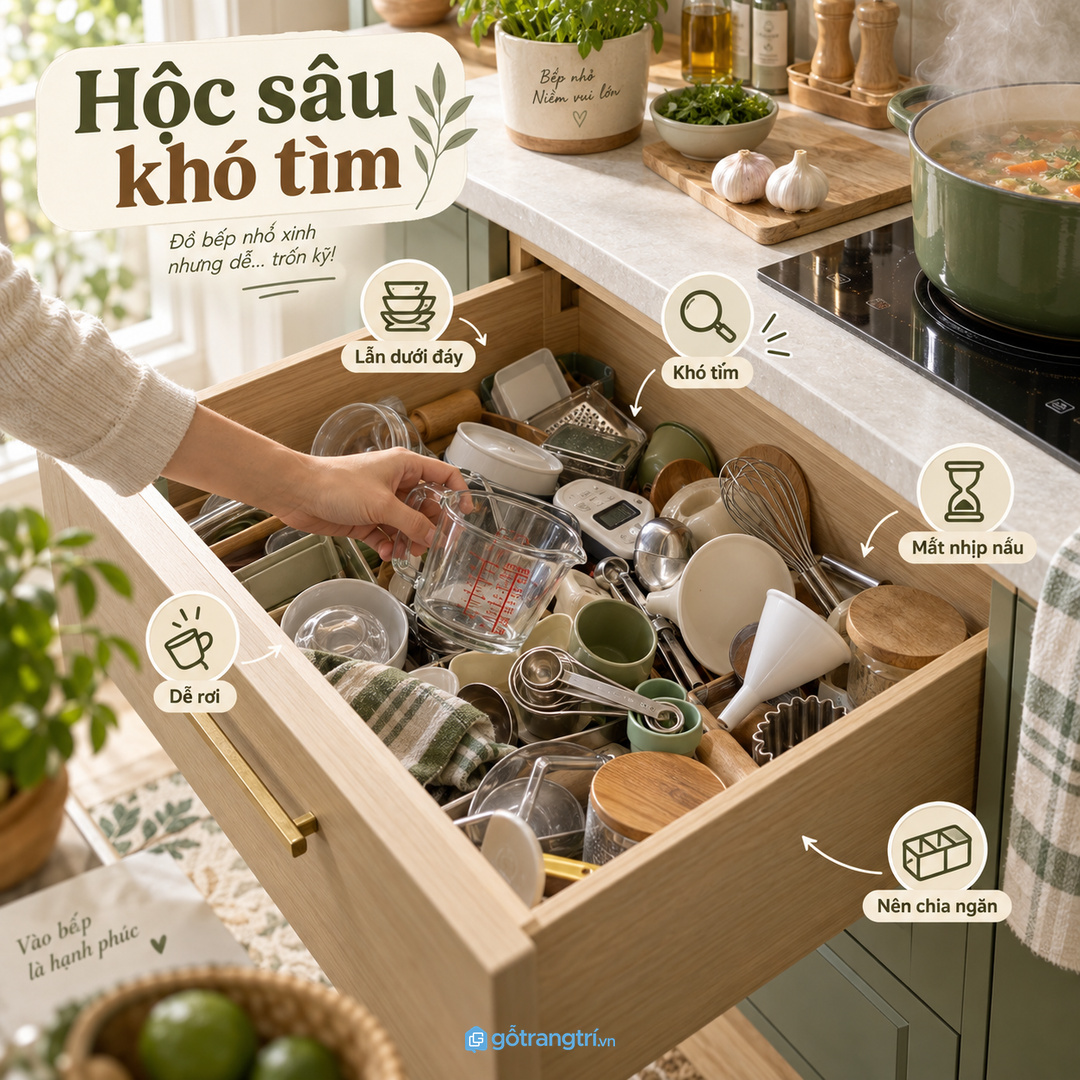 Đồ đong đo cần tách dầu mỡ khu rửa và khăn ẩm để luôn khô sạch