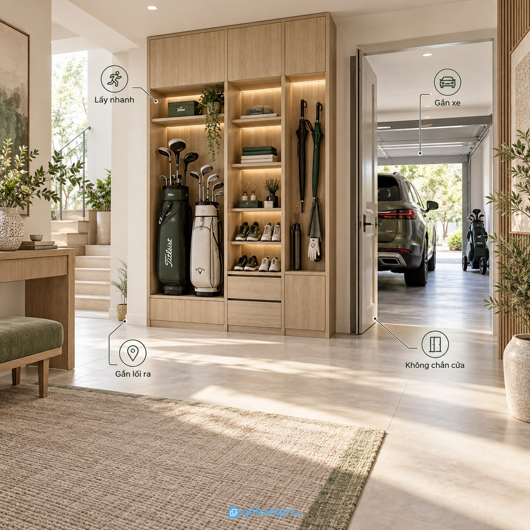 Không nên trộn đồ golf với kho đồ thể thao chung thiếu kiểm soát
