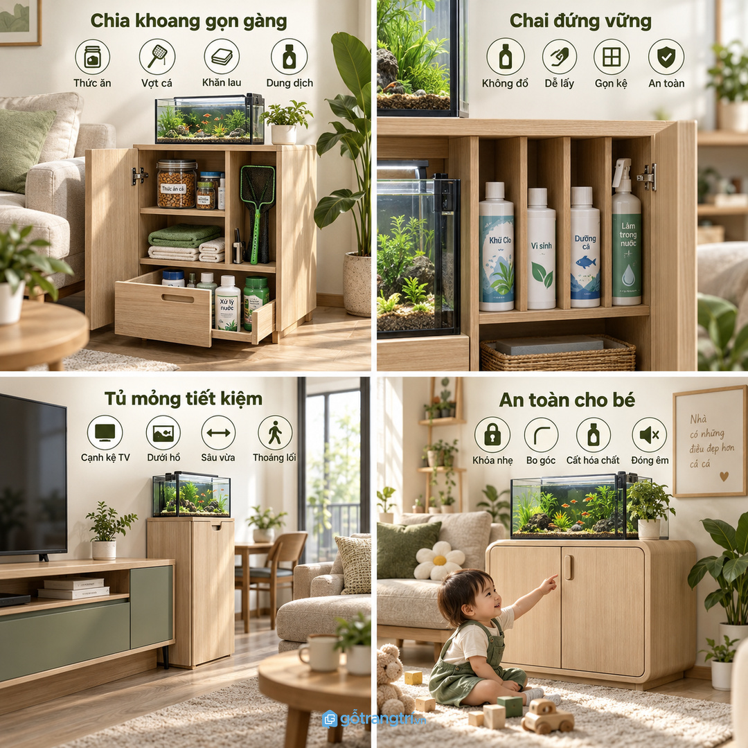 Không nên cất vợt khăn lau và ống hút cặn chung với đồ decor phòng khách