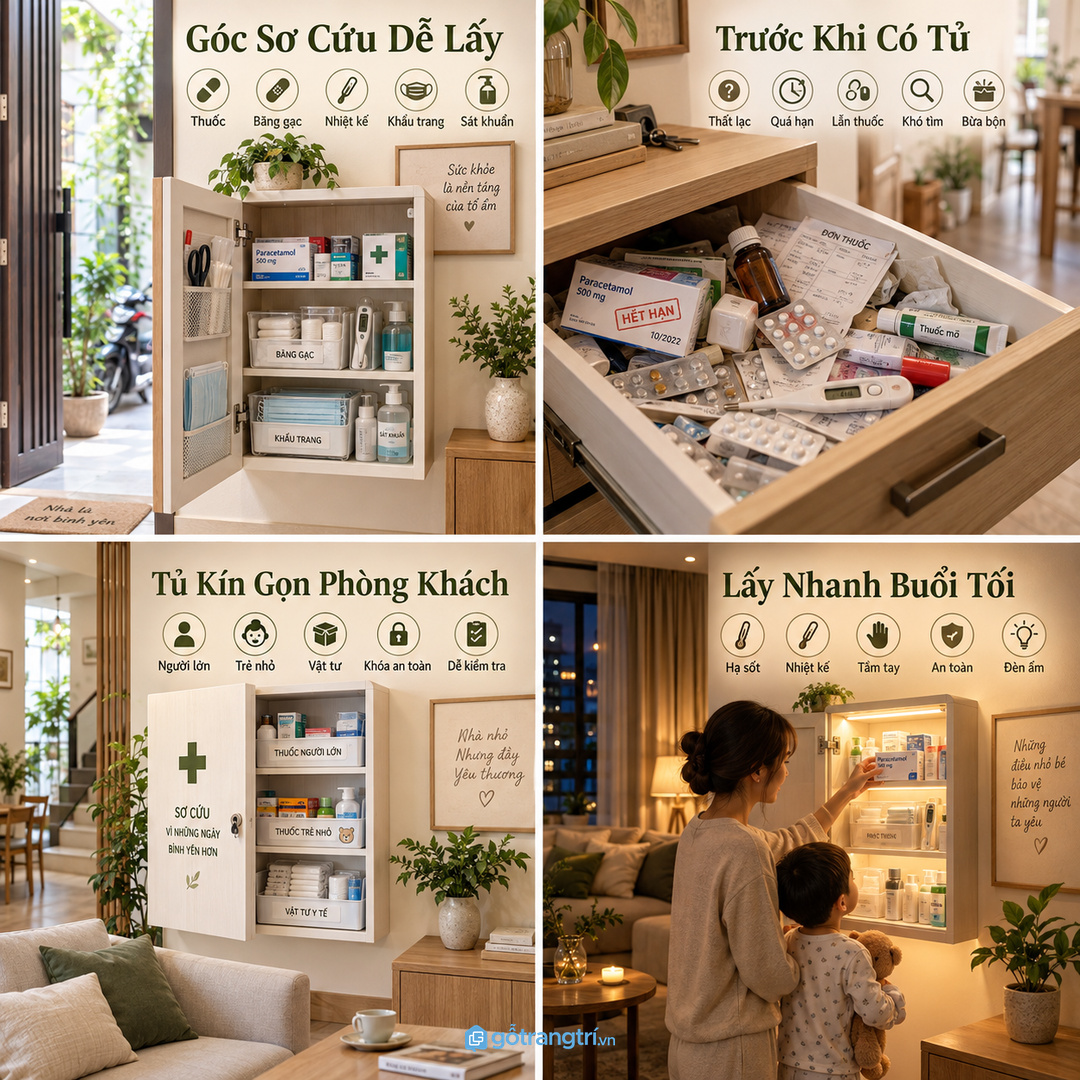 Sổ khám và thẻ bảo hiểm cần ở vị trí người lớn dễ lấy khi cần đi viện
