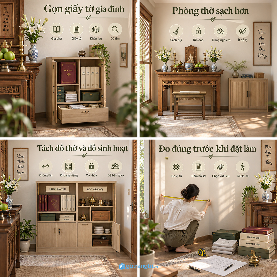 Không nên nhét sổ gia phả chung với đồ lặt vặt thiếu trang trọng