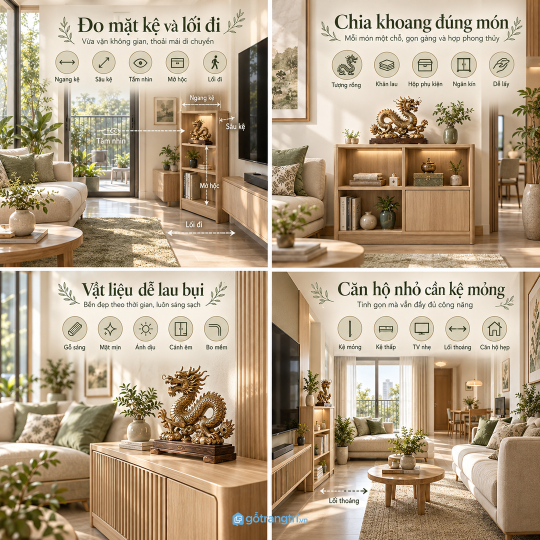 Đo mặt kệ chiều sâu tầm nhìn và lối đi trước khi đặt làm