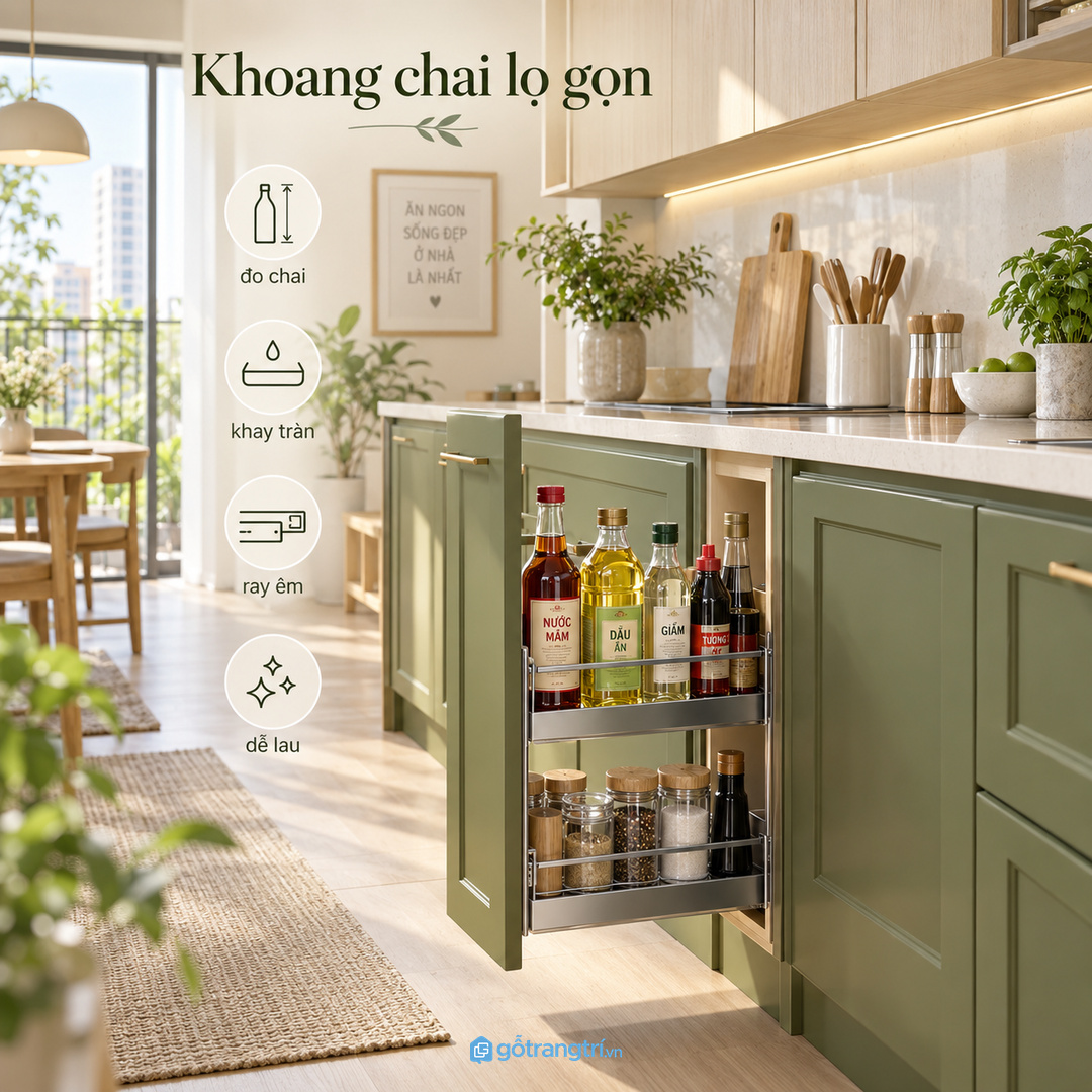 Đo chiều cao chai thật trước khi chia khoang để chai đứng vững