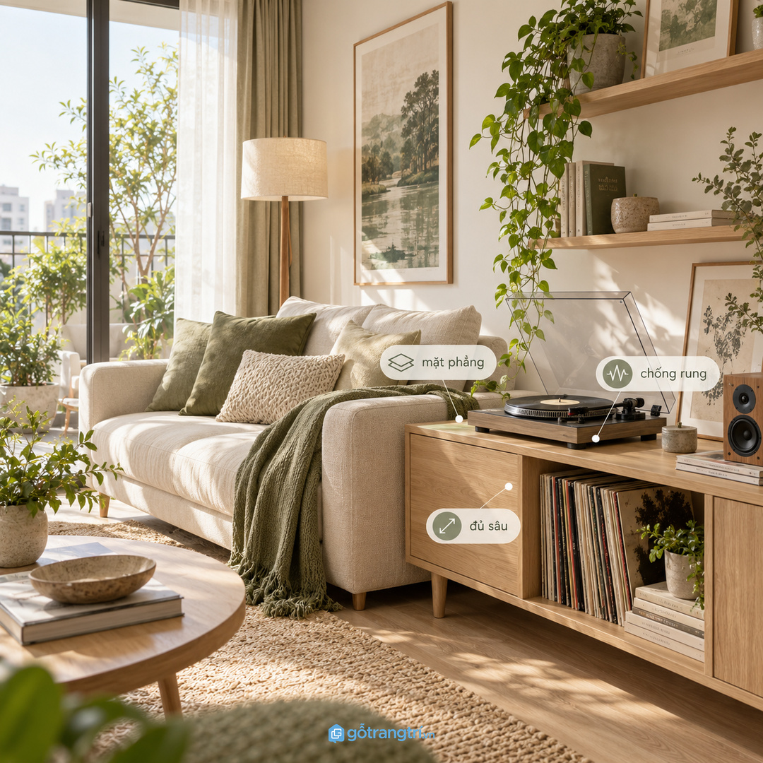Chiều cao tủ vừa tay giúp thao tác đổi đĩa nhẹ hơn