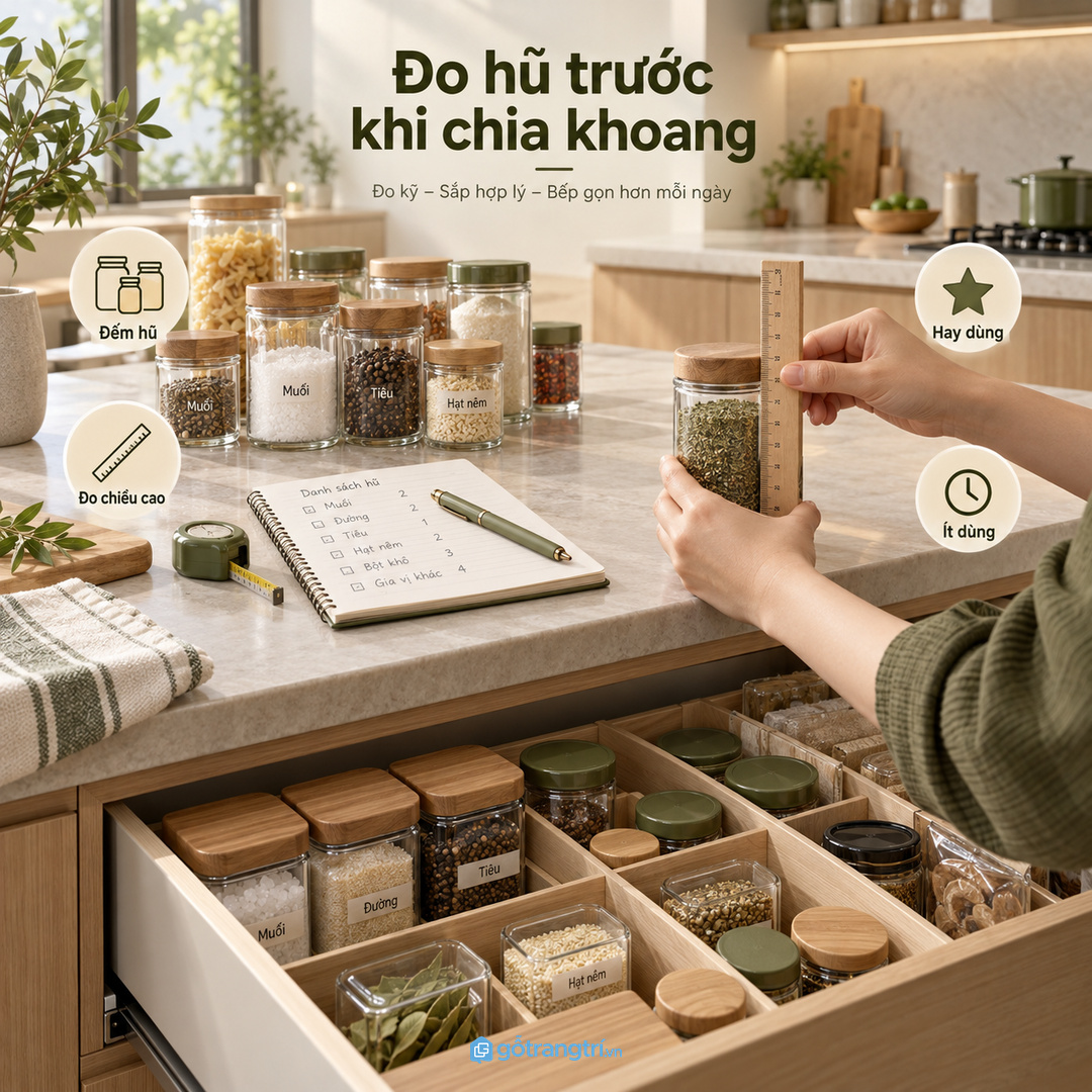 Đo số lượng hũ và tần suất nấu trước khi chia khoang