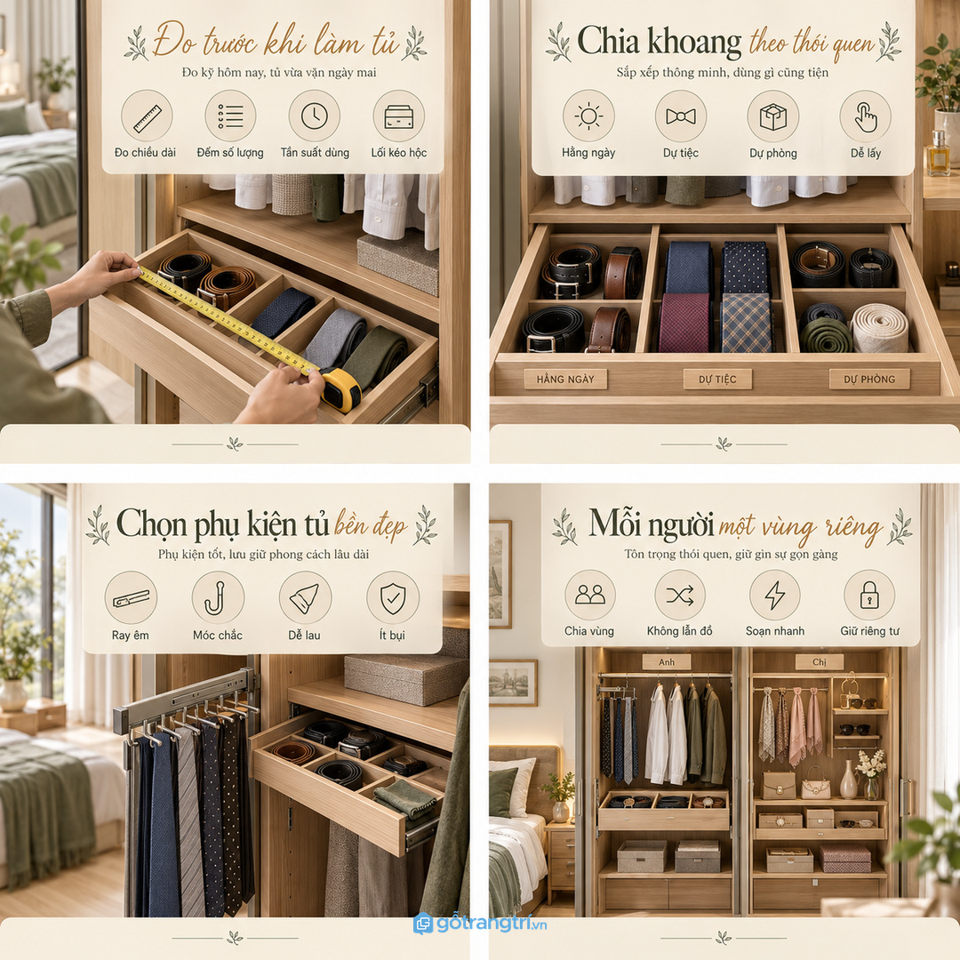 Đo chiều dài thắt lưng số lượng cà vạt và thói quen phối đồ trước khi đặt làm