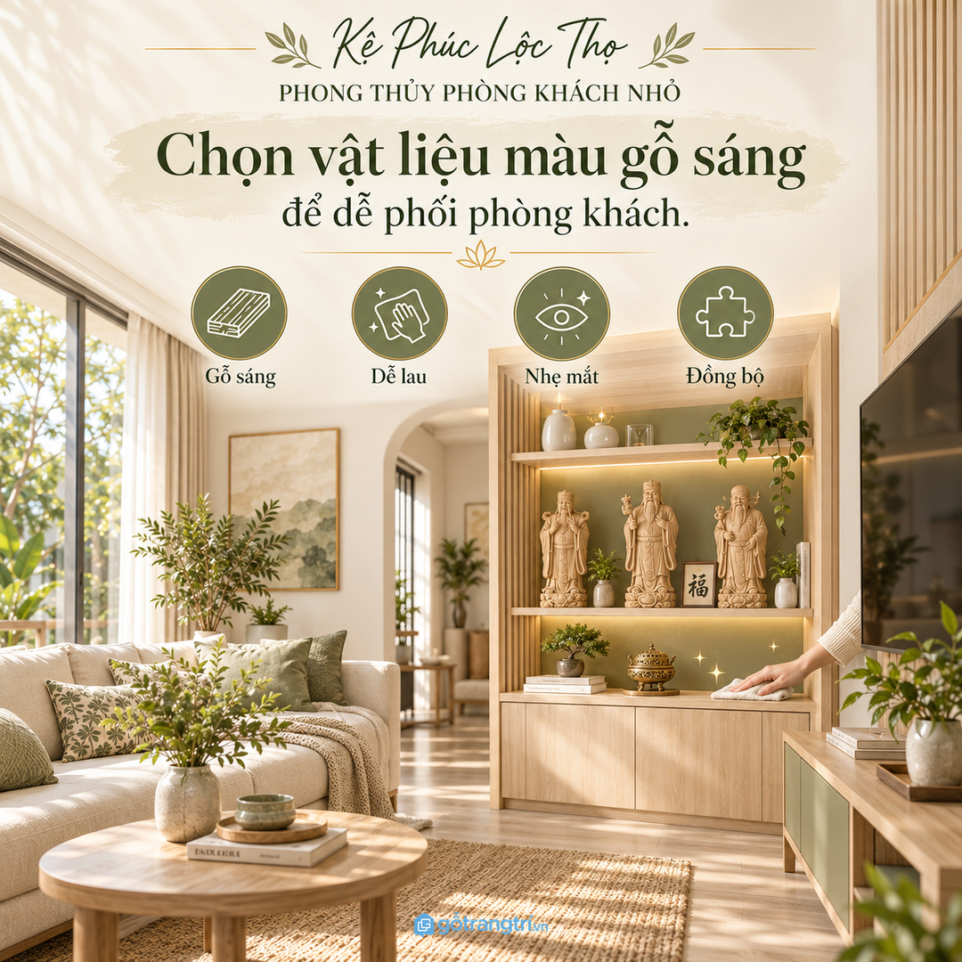 Chia khoang kín mở cho tượng, hộp hương, phong bao và khăn lau