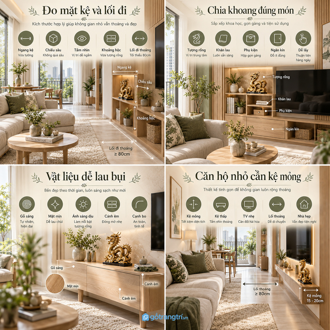 Chia khoang cho tượng rồng khăn lau hộp phụ kiện và đồ ít dùng